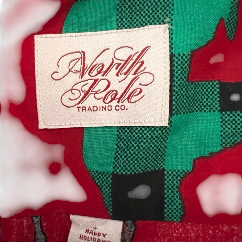 Men’s holiday Christmas button down buffalo plaid shirt by North Pole - size XL - Picture 7 of 11